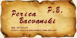 Perica Bačvanski vizit kartica